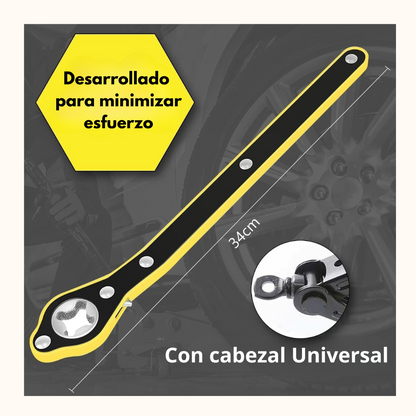 Llave de Trinquete Pro + Adaptador: ¡Sin Esfuerzo!