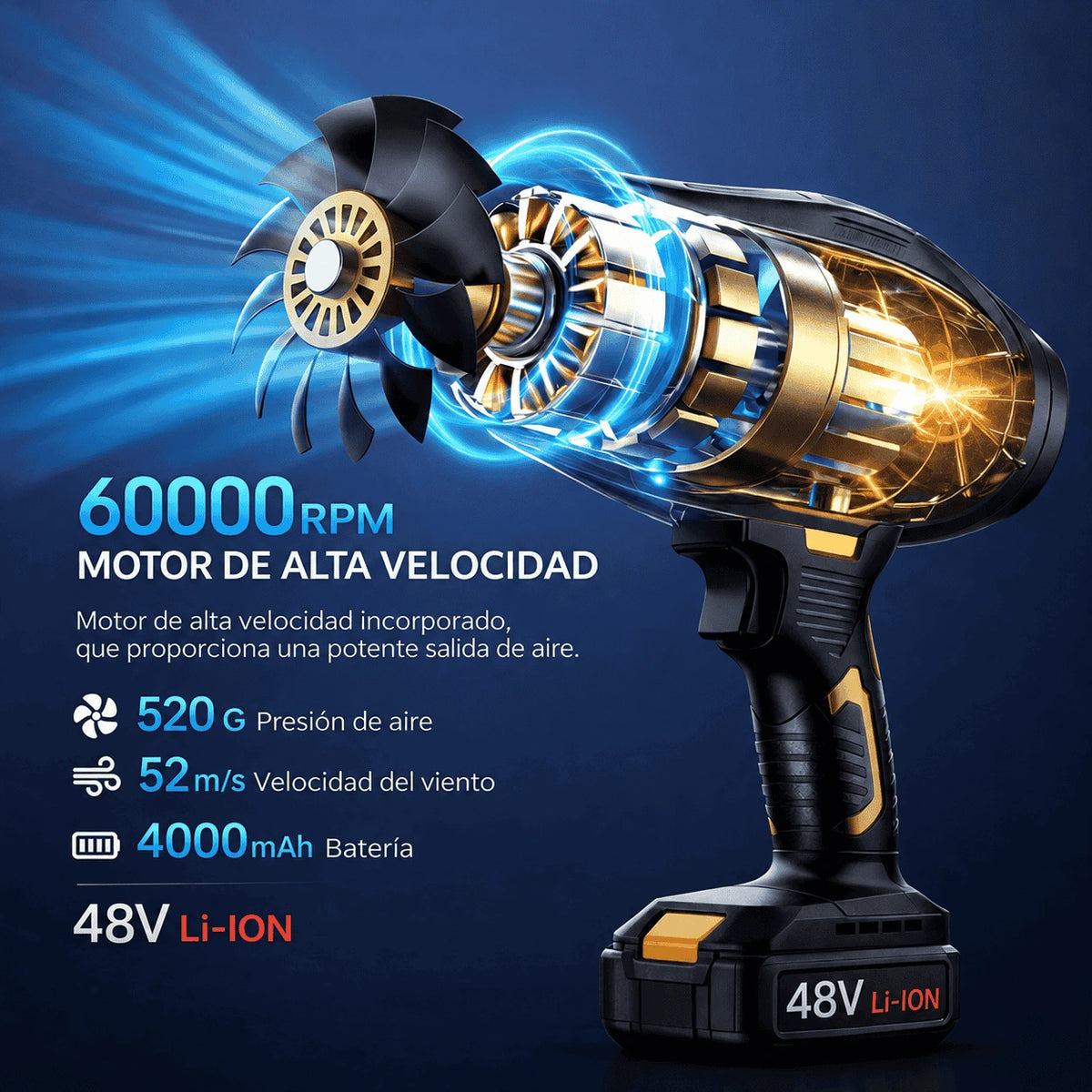 Soplador Inalámbrico de Alta potencia-TurboJet.