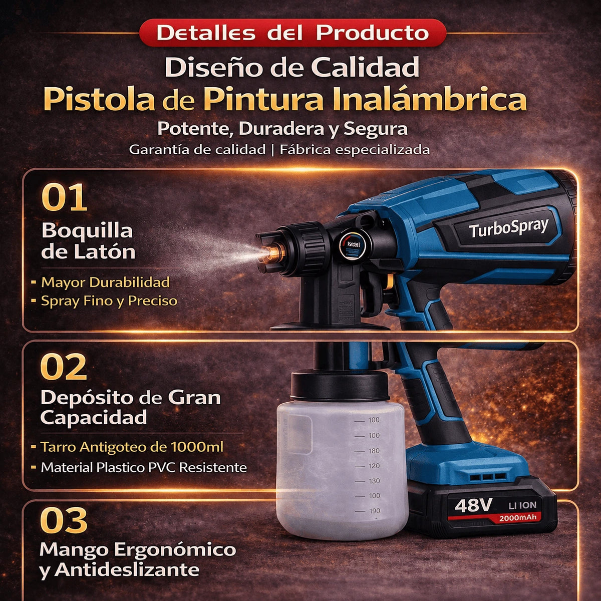 COMPRESOR DE PINTURA INALAMBRICO CON DOS BATERIAS-TurboSpray