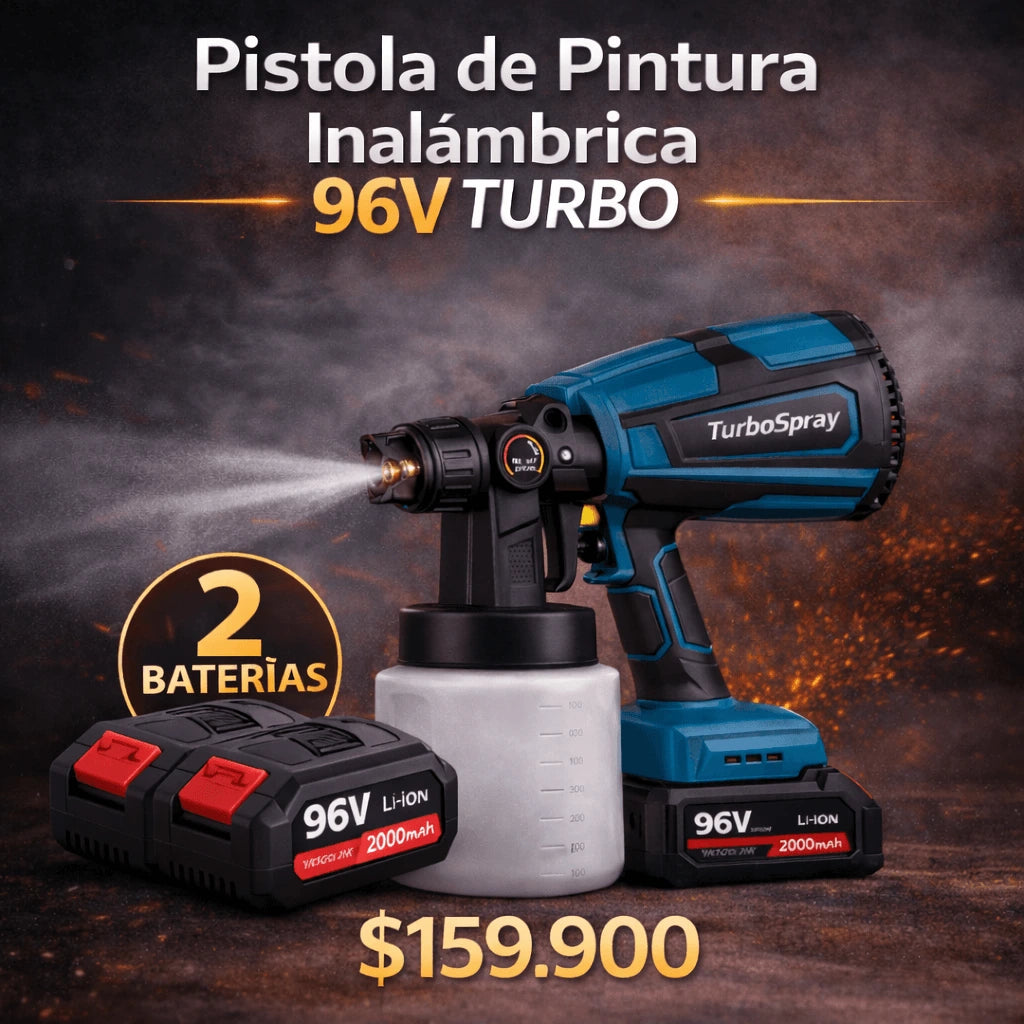 COMPRESOR DE PINTURA INALAMBRICO CON DOS BATERIAS-TurboSpray