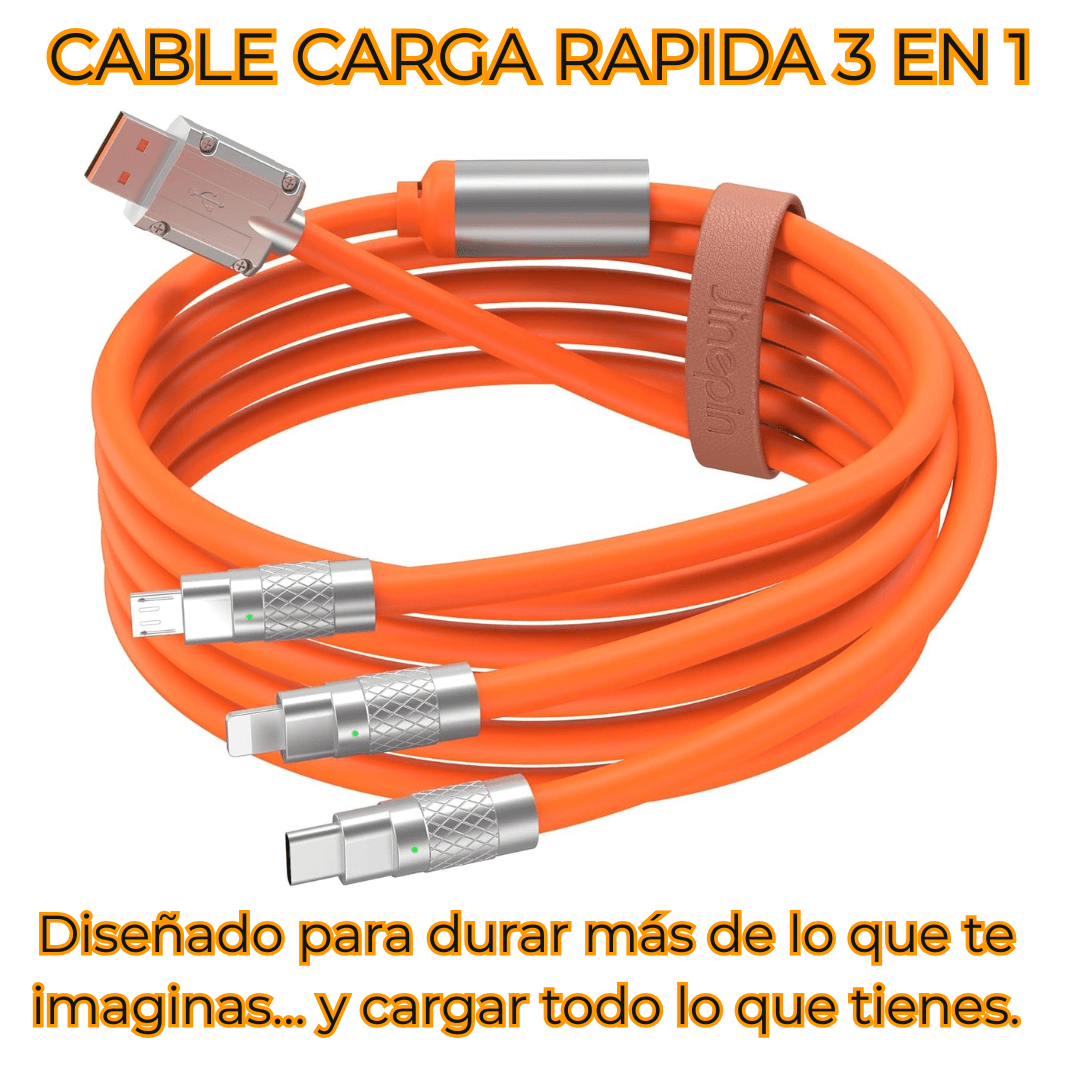 CABLE CARGA RAPIDA 3 EN 1- PAGA UNO Y LLEVA EL SEGUNDO GRATIS