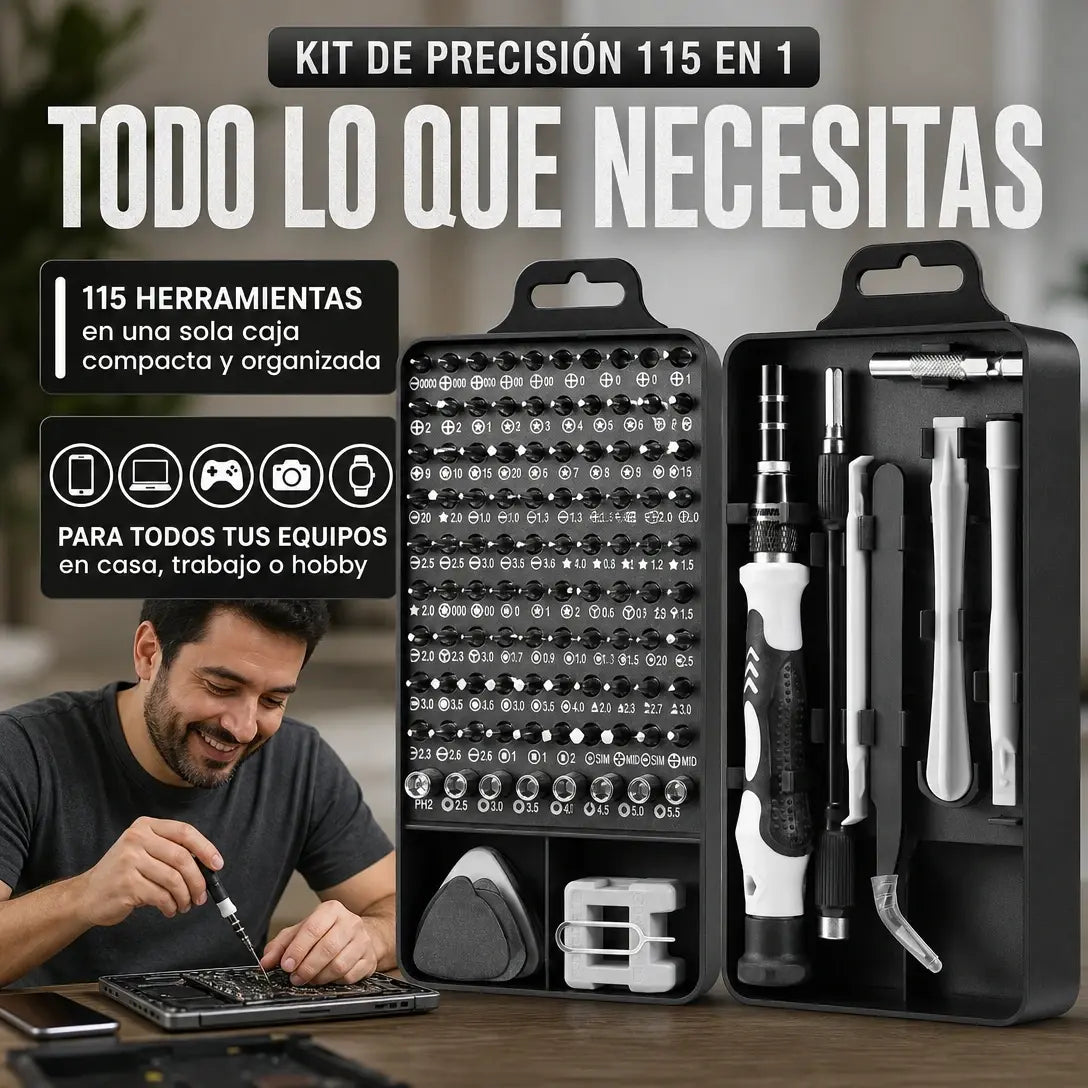 Kit de Destornilladores de Precisión 115 en 1